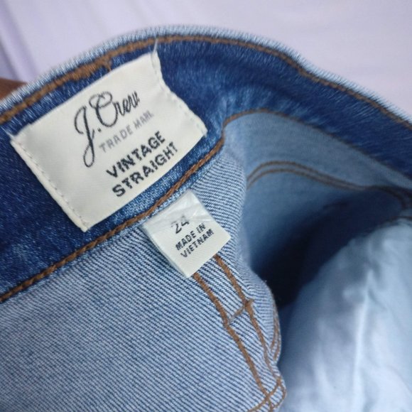 VINTAGE STRAIGHT RAW HEM Highrise Blue Jean 24w +MEASUREMENTS - Picture 8 of 8